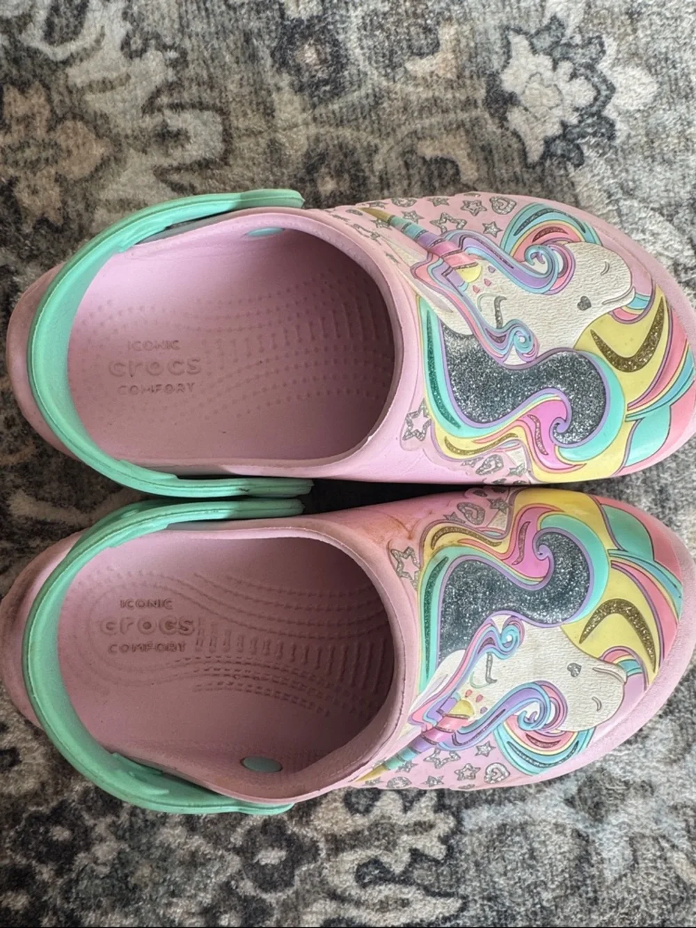 Toddler Girl Pink Unicorn Crocs - Picture 8 of 9
